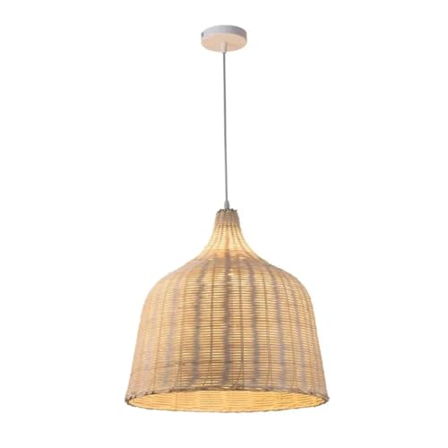 QuxetlRyz Lampenschirme aus Stoff Rustikaler Rattan-Lampenschirm, gewebter Rattan-Pendellampe, Korb-Lampenschirm, Hängebezug, Lampenschirm for Esszimmer, Wohnzimmer, Schlafzimmer(60cm) von QuxetlRyz