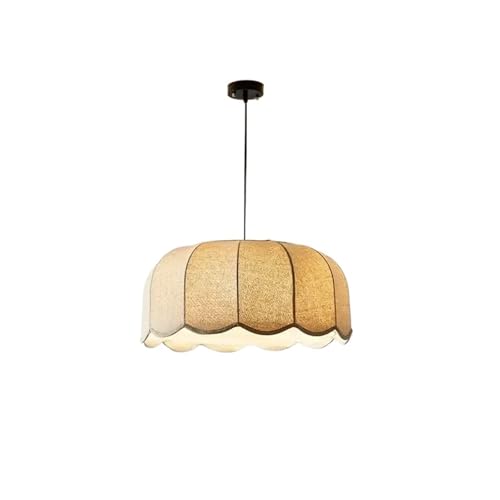 QuxetlRyz Lampenschirme aus Stoff Stoff Pendelleuchte Vintage Esstisch Hängelampe for Wohnzimmer Schlafzimmer Restaurant Stoff Pendelleuchte Stoff Lampenschirm(D55cm,Warm Light) von QuxetlRyz