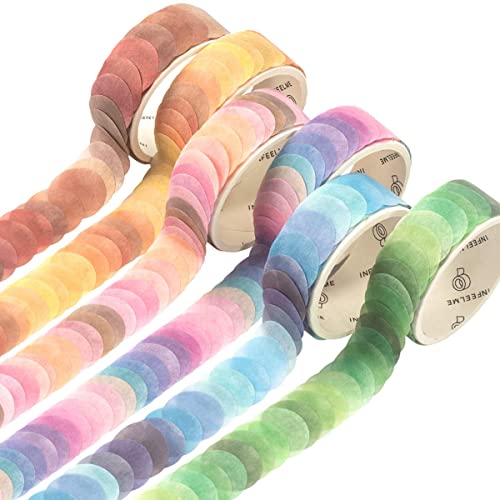 Quystetes 6 Rollen Morandi Dots Washi Tape Dot Stickers Circle Dot Labels für DIY Dekorative Tagebuch Planer Scrapbooking Fotoalben von Quystetes