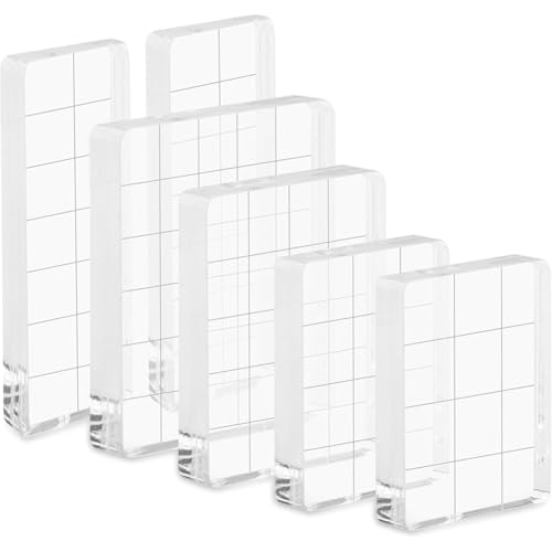 Quystetes 6 Stück Acryl-Stempelblöcke, 4 Größen, Transparente Stempelblöcke, Dekorative Stempel, Block, Stempelblock, Dekorative Stempel, Scrapbooking Quystetes 6 Stück Acryl-Stempelblöcke, 4 Größen, Transparente Stempelblöcke, Dekorative Stempel, Block, Stempelblock, Dekorative Stempel, Scrapbooking von Quystetes