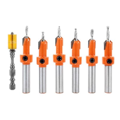 Quystetes Senkbohrer, Kegelbohrer-Set, Holzbearbeitungsöffner-Set, Sechskantschraube, Hardware-Werkzeuge, Senkbohrer, 7-teilig Quystetes Senkbohrer, Kegelbohrer-Set, Holzbearbeitungsöffner-Set, Sechskantschraube, Hardware-Werkzeuge, Senkbohrer, 7-teilig von Quystetes