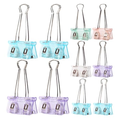 Quzente Niedliche Binder-Clips, transparente Faltklammern, Büroklammern, Bürobedarf, Papierklemmen-Set für Lehrer, Studenten von Quzente