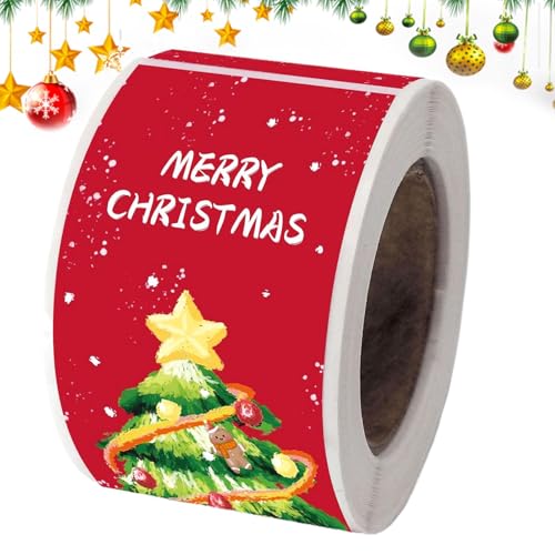 Quzente Weihnachtsaufkleber für Kinder - 150 Blatt Weihnachtspapier Bastelaufkleber - Selbstklebende Rollenaufkleber mit Weihnachtsbaum-Design, Verpackungsaufkleber für Partyzubehör Quzente Weihnachtsaufkleber für Kinder - 150 Blatt Weihnachtspapier Bastelaufkleber - Selbstklebende Rollenaufkleber mit Weihnachtsbaum-Design, Verpackungsaufkleber für Partyzubehör von Quzente