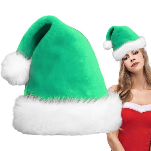 Quzente Weihnachtsmütze – klassische farbige Weihnachtsmütze mit Plüschkrempe, Unisex, warme Weihnachtsmütze, Geschenk für Kinder und Erwachsene, Zubehör Quzente Weihnachtsmütze – klassische farbige Weihnachtsmütze mit Plüschkrempe, Unisex, warme Weihnachtsmütze, Geschenk für Kinder und Erwachsene, Zubehör von Quzente