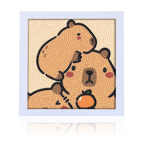 Qwrqwr Diamond Painting Kinder ab 6 Jahre 5D Tiere Diamantbilder mit Rahmen Bastelset Sicher Kreative Geschenke für Mädchen Jungen DIY Mosaik Set Home Wall Decor (A) von Qwrqwr