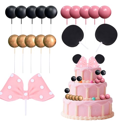 Qwrqwr Tortenaufsatz mit Ohren, rosa Schleife, Dekorationen für Mädchen, Geburtstag, Babyparty, Party Qwrqwr Tortenaufsatz mit Ohren, rosa Schleife, Dekorationen für Mädchen, Geburtstag, Babyparty, Party von Qwrqwr