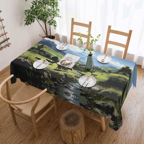 Qwvbn Alpine Farm Cows Tischdecke, quadratisch, Spitze, 137,2 x 183,9 cm, wasserdicht und knitterarm, geeignet für Esstische und Teetische Qwvbn Alpine Farm Cows Tischdecke, quadratisch, Spitze, 137,2 x 183,9 cm, wasserdicht und knitterarm, geeignet für Esstische und Teetische von Qwvbn
