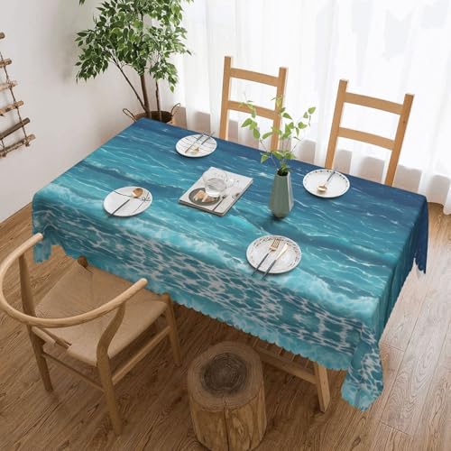 Qwvbn Die dunkelblaue Tischdecke mit Spitze, quadratisch, 137,2 x 183,9 cm, wasserdicht und knitterarm, geeignet für Esstische und Teetische Qwvbn Die dunkelblaue Tischdecke mit Spitze, quadratisch, 137,2 x 183,9 cm, wasserdicht und knitterarm, geeignet für Esstische und Teetische von Qwvbn