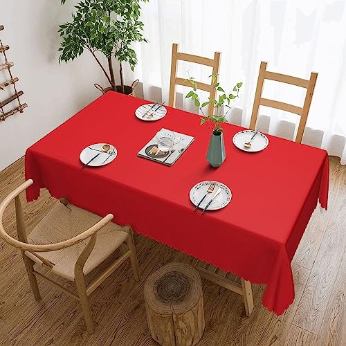 Qwvbn Einfarbige, rote quadratische Spitzentischdecke, 137,2 x 183,9 cm, wasserdicht und knitterarm, geeignet für Esstische und Teetische Qwvbn Einfarbige, rote quadratische Spitzentischdecke, 137,2 x 183,9 cm, wasserdicht und knitterarm, geeignet für Esstische und Teetische von Qwvbn