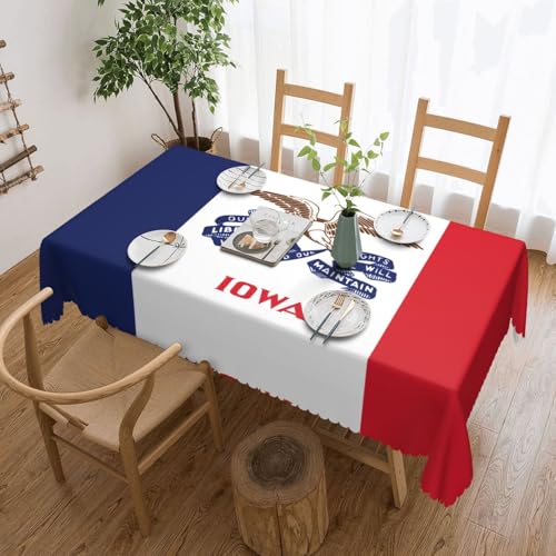 Qwvbn Iowa Tischdecke mit Staatsflagge, quadratisch, 137,2 x 183,9 cm, wasserdicht und knitterarm, geeignet für Esstische und Teetische Qwvbn Iowa Tischdecke mit Staatsflagge, quadratisch, 137,2 x 183,9 cm, wasserdicht und knitterarm, geeignet für Esstische und Teetische von Qwvbn