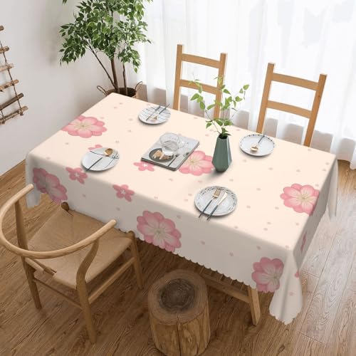 Qwvbn Kleine rosa Kirschblüten-Tischdecke, quadratisch, 137,2 x 183,9 cm, wasserdicht und knitterarm, geeignet für Esstische und Teetische Qwvbn Kleine rosa Kirschblüten-Tischdecke, quadratisch, 137,2 x 183,9 cm, wasserdicht und knitterarm, geeignet für Esstische und Teetische von Qwvbn