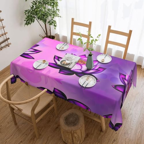 Qwvbn Lotus-Tischdecke, quadratisch, 137 x 183 cm, wasserdicht und knitterarm, geeignet für Esstische und Teetische, Violett Qwvbn Lotus-Tischdecke, quadratisch, 137 x 183 cm, wasserdicht und knitterarm, geeignet für Esstische und Teetische, Violett von Qwvbn