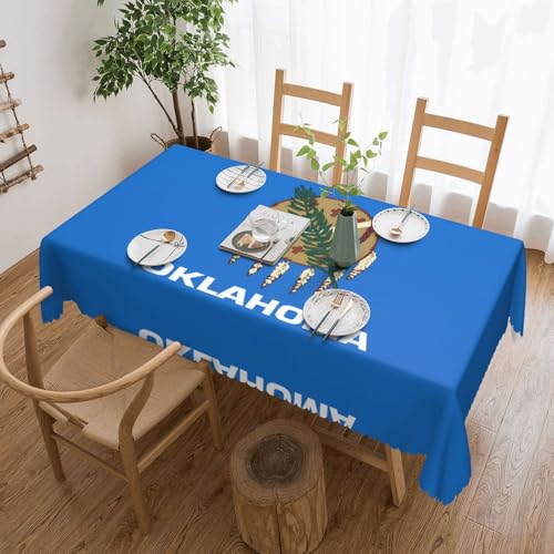 Qwvbn Oklahoma Tischdecke mit Staatsflagge, quadratisch, 137,2 x 183,9 cm, wasserdicht und knitterarm, geeignet für Esstische und Teetische Qwvbn Oklahoma Tischdecke mit Staatsflagge, quadratisch, 137,2 x 183,9 cm, wasserdicht und knitterarm, geeignet für Esstische und Teetische von Qwvbn