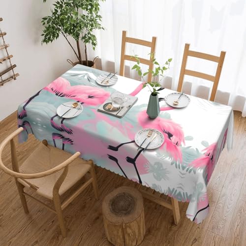 Qwvbn Pinke Flamingo-Tischdecke, quadratisch, Spitze, 137,2 x 183,9 cm, wasserdicht und knitterarm, geeignet für Esstische und Teetische Qwvbn Pinke Flamingo-Tischdecke, quadratisch, Spitze, 137,2 x 183,9 cm, wasserdicht und knitterarm, geeignet für Esstische und Teetische von Qwvbn