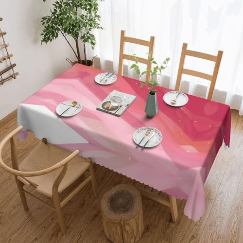 Qwvbn Quadratische Spitzen-Tischdecke mit Farbverlauf, 137,2 x 183,9 cm, wasserdicht und knitterarm, geeignet für Esstische und Teetische, Rosa Qwvbn Quadratische Spitzen-Tischdecke mit Farbverlauf, 137,2 x 183,9 cm, wasserdicht und knitterarm, geeignet für Esstische und Teetische, Rosa von Qwvbn