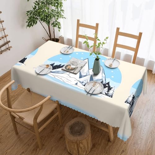 Qwvbn Quadratische Spitzen-Tischdecke mit Schneebedeckung, 137,2 x 183,9 cm, wasserdicht und knitterarm, geeignet für Esstische und Teetische Qwvbn Quadratische Spitzen-Tischdecke mit Schneebedeckung, 137,2 x 183,9 cm, wasserdicht und knitterarm, geeignet für Esstische und Teetische von Qwvbn