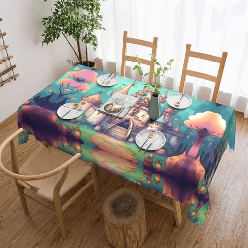 Qwvbn Quadratische Spitzentischdecke, klassisches Schloss, 137,2 x 183,9 cm, wasserdicht und knitterarm, geeignet für Esstische und Teetische Qwvbn Quadratische Spitzentischdecke, klassisches Schloss, 137,2 x 183,9 cm, wasserdicht und knitterarm, geeignet für Esstische und Teetische von Qwvbn