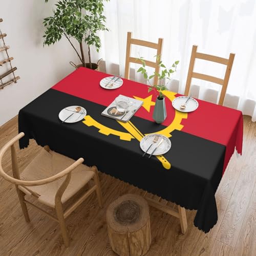 Qwvbn Quadratische Spitzentischdecke mit Angola-Flagge, 137,2 x 183,9 cm, wasserdicht und knitterarm, geeignet für Esstische und Teetische Qwvbn Quadratische Spitzentischdecke mit Angola-Flagge, 137,2 x 183,9 cm, wasserdicht und knitterarm, geeignet für Esstische und Teetische von Qwvbn