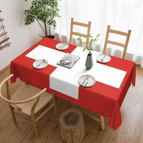 Qwvbn Quadratische Spitzentischdecke mit Schweizer Flagge, 137,2 x 183,9 cm, wasserdicht und knitterarm, geeignet für Esstische und Teetische Qwvbn Quadratische Spitzentischdecke mit Schweizer Flagge, 137,2 x 183,9 cm, wasserdicht und knitterarm, geeignet für Esstische und Teetische von Qwvbn