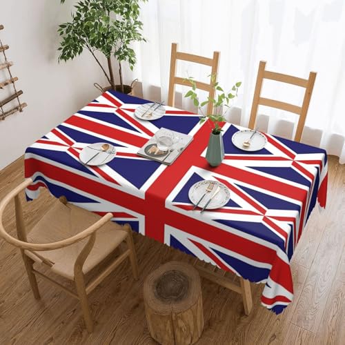 Qwvbn Quadratische Spitzentischdecke mit UK-Flagge, 137,2 x 183,9 cm, wasserdicht und knitterarm, geeignet für Esstische und Teetische Qwvbn Quadratische Spitzentischdecke mit UK-Flagge, 137,2 x 183,9 cm, wasserdicht und knitterarm, geeignet für Esstische und Teetische von Qwvbn
