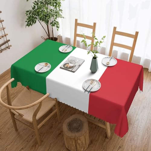 Qwvbn Quadratische Spitzentischdecke mit italienischer Flagge, 137,2 x 183,9 cm, wasserdicht und knitterarm, geeignet für Esstische und Teetische Qwvbn Quadratische Spitzentischdecke mit italienischer Flagge, 137,2 x 183,9 cm, wasserdicht und knitterarm, geeignet für Esstische und Teetische von Qwvbn