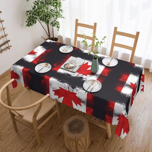 Qwvbn Quadratische Spitzentischdecke mit kanadischer Flagge, 137,2 x 183,9 cm, wasserdicht und knitterarm, geeignet für Esstische und Teetische Qwvbn Quadratische Spitzentischdecke mit kanadischer Flagge, 137,2 x 183,9 cm, wasserdicht und knitterarm, geeignet für Esstische und Teetische von Qwvbn
