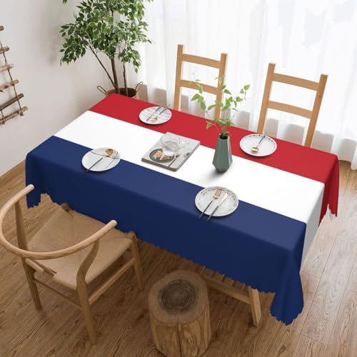 Qwvbn Quadratische Spitzentischdecke mit niederländischer Flagge, 137,2 x 183,9 cm, wasserdicht und knitterarm, geeignet für Esstische und Teetische Qwvbn Quadratische Spitzentischdecke mit niederländischer Flagge, 137,2 x 183,9 cm, wasserdicht und knitterarm, geeignet für Esstische und Teetische von Qwvbn