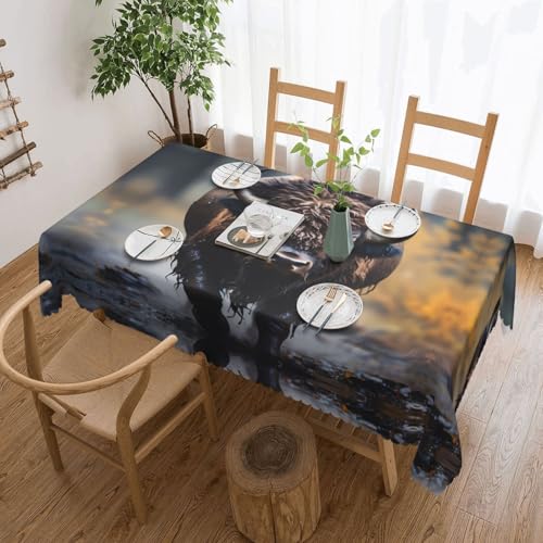 Qwvbn Quadratische Tischdecke aus nordamerikanischem Bison, Spitze, 137,2 x 183,9 cm, wasserdicht und knitterarm, geeignet für Esstische und Teetische Qwvbn Quadratische Tischdecke aus nordamerikanischem Bison, Spitze, 137,2 x 183,9 cm, wasserdicht und knitterarm, geeignet für Esstische und Teetische von Qwvbn