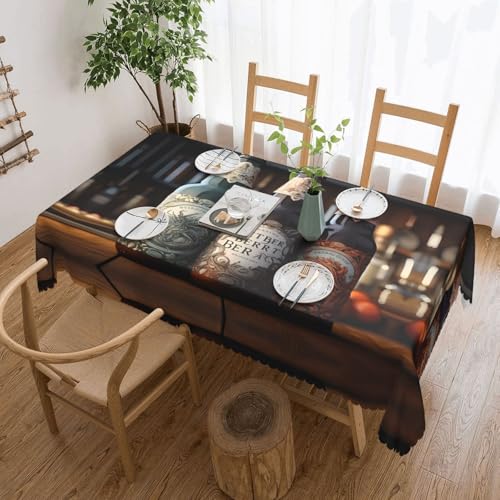 Qwvbn Quadratische Tischdecke mit Bierflaschen, 137,2 x 182,9 cm, wasserdicht und knitterarm, geeignet für Esstische und Teetische, 3 Stück Qwvbn Quadratische Tischdecke mit Bierflaschen, 137,2 x 182,9 cm, wasserdicht und knitterarm, geeignet für Esstische und Teetische, 3 Stück von Qwvbn