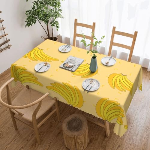 Qwvbn Quadratische Tischdecke mit Cartoon-Bananenmotiv, 137,2 x 183,9 cm, wasserdicht und knitterarm, geeignet für Esstische und Teetische Qwvbn Quadratische Tischdecke mit Cartoon-Bananenmotiv, 137,2 x 183,9 cm, wasserdicht und knitterarm, geeignet für Esstische und Teetische von Qwvbn