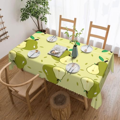 Qwvbn Quadratische Tischdecke mit Cartoon-Birnenmuster, 137,2 x 183,9 cm, wasserdicht und knitterarm, geeignet für Esstische und Teetische Qwvbn Quadratische Tischdecke mit Cartoon-Birnenmuster, 137,2 x 183,9 cm, wasserdicht und knitterarm, geeignet für Esstische und Teetische von Qwvbn
