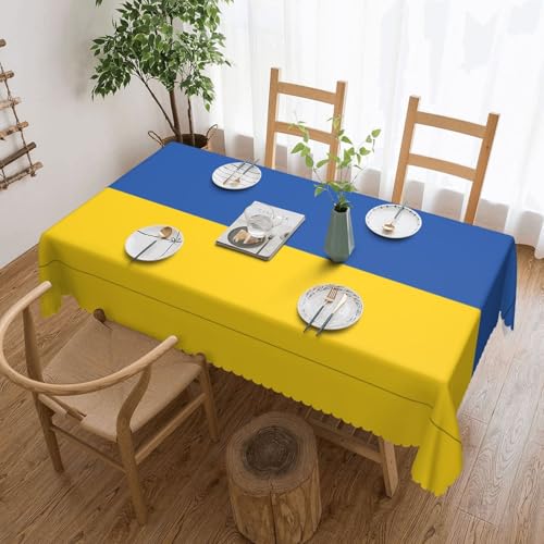 Qwvbn Quadratische Tischdecke mit Flagge der Ukraine, 137,2 x 183,9 cm, wasserdicht und knitterarm, geeignet für Esstische und Teetische Qwvbn Quadratische Tischdecke mit Flagge der Ukraine, 137,2 x 183,9 cm, wasserdicht und knitterarm, geeignet für Esstische und Teetische von Qwvbn