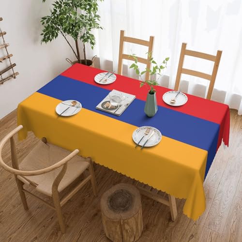 Qwvbn Quadratische Tischdecke mit Flagge von Armenien, 137,2 x 183,9 cm, wasserdicht und knitterarm, geeignet für Esstische und Teetische Qwvbn Quadratische Tischdecke mit Flagge von Armenien, 137,2 x 183,9 cm, wasserdicht und knitterarm, geeignet für Esstische und Teetische von Qwvbn