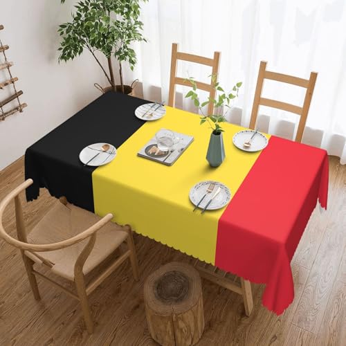 Qwvbn Quadratische Tischdecke mit Flagge von Belgien, 137,2 x 183,9 cm, wasserdicht und knitterarm, geeignet für Esstische und Teetische Qwvbn Quadratische Tischdecke mit Flagge von Belgien, 137,2 x 183,9 cm, wasserdicht und knitterarm, geeignet für Esstische und Teetische von Qwvbn