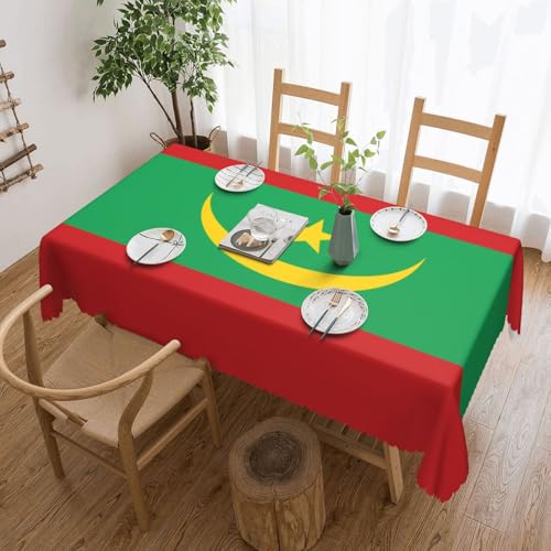 Qwvbn Quadratische Tischdecke mit Flagge von Mauretanien, 137,2 x 183,9 cm, wasserdicht und knitterarm, geeignet für Esstische und Teetische Qwvbn Quadratische Tischdecke mit Flagge von Mauretanien, 137,2 x 183,9 cm, wasserdicht und knitterarm, geeignet für Esstische und Teetische von Qwvbn