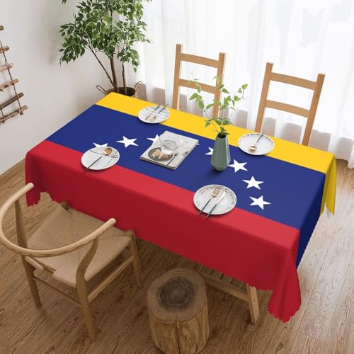 Qwvbn Quadratische Tischdecke mit Flagge von Venezuela, 137,2 x 183,9 cm, wasserdicht und knitterarm, geeignet für Esstische und Teetische Qwvbn Quadratische Tischdecke mit Flagge von Venezuela, 137,2 x 183,9 cm, wasserdicht und knitterarm, geeignet für Esstische und Teetische von Qwvbn