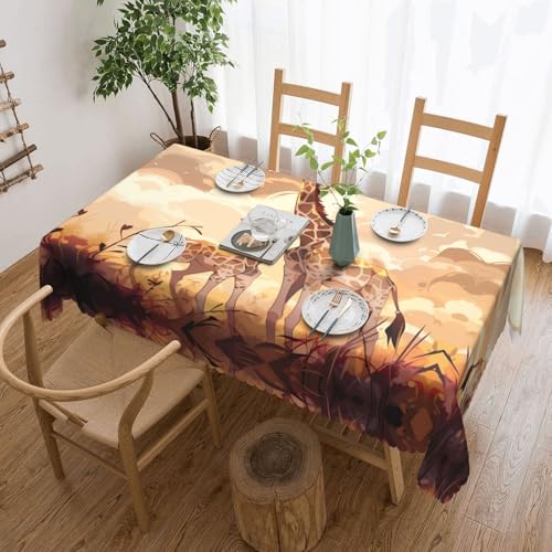 Qwvbn Quadratische Tischdecke mit Giraffenmotiv, für Mutter und Kind, 137,2 x 183,9 cm, wasserdicht und knitterarm, geeignet für Esstische und Teetische Qwvbn Quadratische Tischdecke mit Giraffenmotiv, für Mutter und Kind, 137,2 x 183,9 cm, wasserdicht und knitterarm, geeignet für Esstische und Teetische von Qwvbn