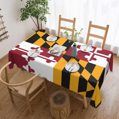 Qwvbn Quadratische Tischdecke mit Maryland-Staatsflagge, 137,2 x 183,9 cm, wasserdicht und knitterarm, geeignet für Esstische und Teetische Qwvbn Quadratische Tischdecke mit Maryland-Staatsflagge, 137,2 x 183,9 cm, wasserdicht und knitterarm, geeignet für Esstische und Teetische von Qwvbn