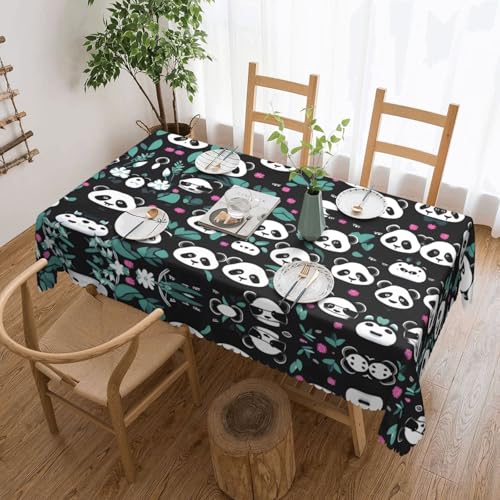Qwvbn Quadratische Tischdecke mit Panda-Motiv, 137,2 x 183,9 cm, wasserdicht und knitterarm, geeignet für Esstische und Teetische Qwvbn Quadratische Tischdecke mit Panda-Motiv, 137,2 x 183,9 cm, wasserdicht und knitterarm, geeignet für Esstische und Teetische von Qwvbn