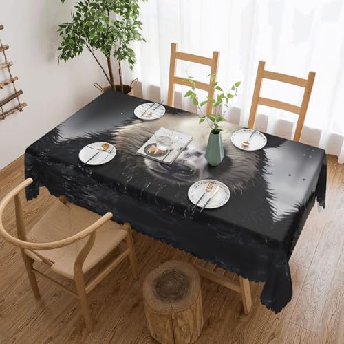 Qwvbn Quadratische Tischdecke mit Panda-Motiv im Wasser, 137 x 183 cm, wasserdicht und knitterarm, geeignet für Esstische und Teetische Qwvbn Quadratische Tischdecke mit Panda-Motiv im Wasser, 137 x 183 cm, wasserdicht und knitterarm, geeignet für Esstische und Teetische von Qwvbn
