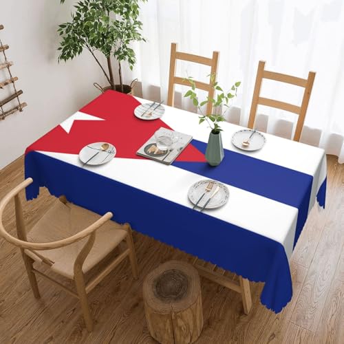 Qwvbn Quadratische Tischdecke mit kubanischer Flagge, 137,2 x 183,9 cm, wasserdicht und knitterarm, geeignet für Esstische und Teetische Qwvbn Quadratische Tischdecke mit kubanischer Flagge, 137,2 x 183,9 cm, wasserdicht und knitterarm, geeignet für Esstische und Teetische von Qwvbn
