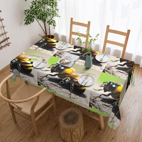 Qwvbn Quadratische Tischdecke mit niedlicher Biene, 137,2 x 183,9 cm, wasserdicht und knitterarm, geeignet für Esstische und Teetische Qwvbn Quadratische Tischdecke mit niedlicher Biene, 137,2 x 183,9 cm, wasserdicht und knitterarm, geeignet für Esstische und Teetische von Qwvbn