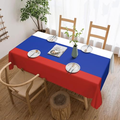 Qwvbn Quadratische Tischdecke mit russischer Flagge, 137,2 x 183,9 cm, wasserdicht und knitterarm, geeignet für Esstische und Teetische Qwvbn Quadratische Tischdecke mit russischer Flagge, 137,2 x 183,9 cm, wasserdicht und knitterarm, geeignet für Esstische und Teetische von Qwvbn