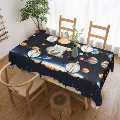 Qwvbn Saturn Jupiter Earth quadratische Spitzentischdecke, 137,2 x 183,9 cm, wasserdicht und knitterarm, geeignet für Esstische und Teetische Qwvbn Saturn Jupiter Earth quadratische Spitzentischdecke, 137,2 x 183,9 cm, wasserdicht und knitterarm, geeignet für Esstische und Teetische von Qwvbn