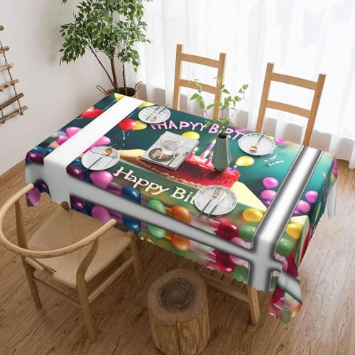 Qwvbn Schöne quadratische Spitzentischdecke "Happy Birthday", 137,2 x 183,9 cm, wasserdicht und knitterarm, geeignet für Esstische und Teetische Qwvbn Schöne quadratische Spitzentischdecke "Happy Birthday", 137,2 x 183,9 cm, wasserdicht und knitterarm, geeignet für Esstische und Teetische von Qwvbn