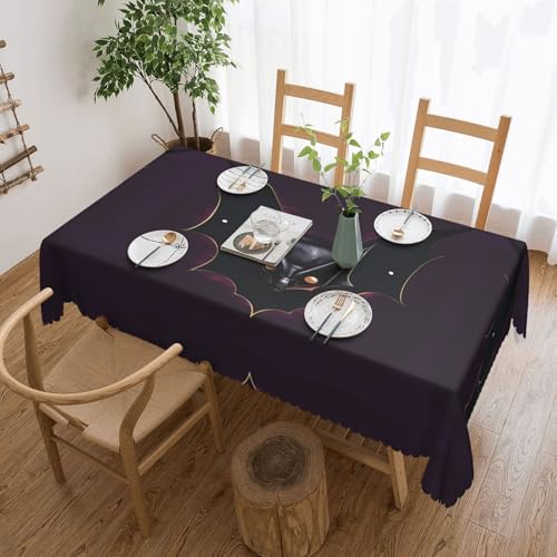 Qwvbn Schwarze Geisterfledermaus-Tischdecke, quadratisch, Spitze, 137,2 x 183,9 cm, wasserdicht und knitterarm, geeignet für Esstische und Teetische Qwvbn Schwarze Geisterfledermaus-Tischdecke, quadratisch, Spitze, 137,2 x 183,9 cm, wasserdicht und knitterarm, geeignet für Esstische und Teetische von Qwvbn