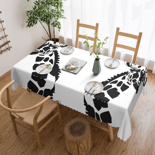 Qwvbn Schwarze und weiße Giraffen-Tischdecke, quadratisch, Spitze, 137,2 x 183,9 cm, wasserdicht und knitterarm, geeignet für Esstische und Teetische Qwvbn Schwarze und weiße Giraffen-Tischdecke, quadratisch, Spitze, 137,2 x 183,9 cm, wasserdicht und knitterarm, geeignet für Esstische und Teetische von Qwvbn
