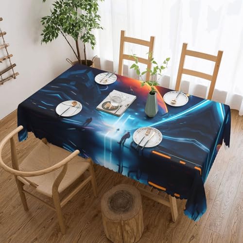 Qwvbn Science Fiction Future Tischdecke, quadratisch, Spitze, 137,2 x 183,9 cm, wasserdicht und knitterarm, geeignet für Esstische und Teetische Qwvbn Science Fiction Future Tischdecke, quadratisch, Spitze, 137,2 x 183,9 cm, wasserdicht und knitterarm, geeignet für Esstische und Teetische von Qwvbn