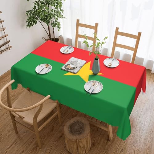 Qwvbn Tischdecke mit Flagge von Burkina Faso, quadratisch, 137,2 x 183,9 cm, wasserdicht und knitterarm, geeignet für Esstische und Teetische Qwvbn Tischdecke mit Flagge von Burkina Faso, quadratisch, 137,2 x 183,9 cm, wasserdicht und knitterarm, geeignet für Esstische und Teetische von Qwvbn
