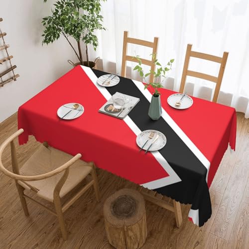 Qwvbn Tischdecke mit Flagge von Trinidad und Tobago, quadratisch, 137,2 x 183,9 cm, wasserdicht und knitterarm, geeignet für Esstische und Teetische Qwvbn Tischdecke mit Flagge von Trinidad und Tobago, quadratisch, 137,2 x 183,9 cm, wasserdicht und knitterarm, geeignet für Esstische und Teetische von Qwvbn